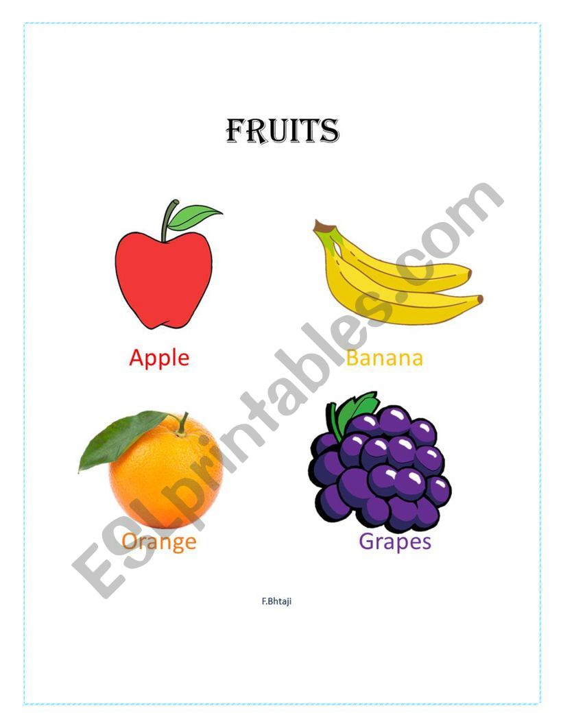 Fruits worksheet