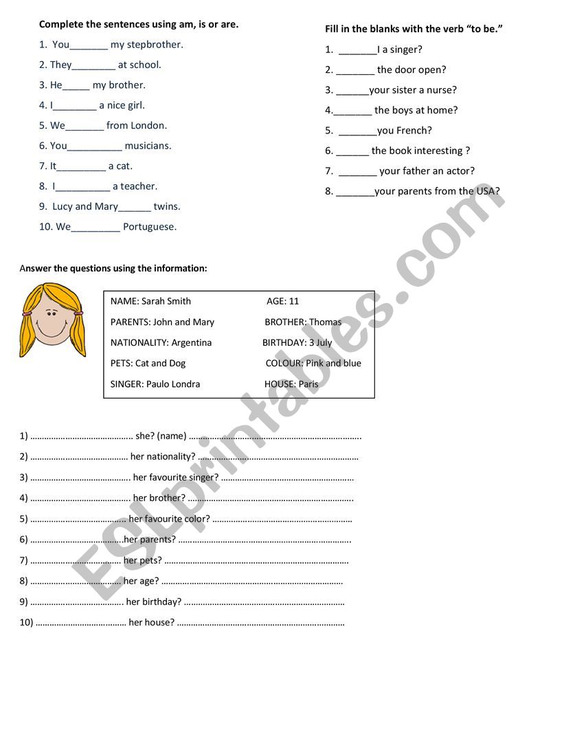 to be worksheet