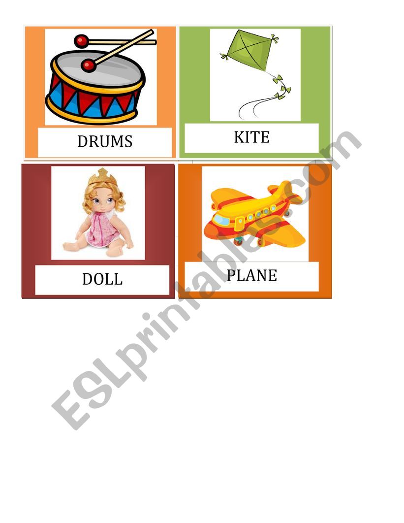 toys flashcards 1st part worksheet