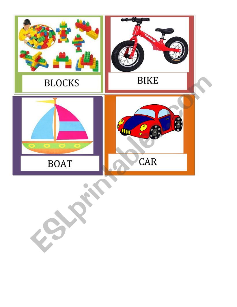 toys flashcards 2nd part worksheet