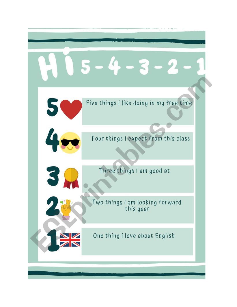 First day of class activity! Get to know the students