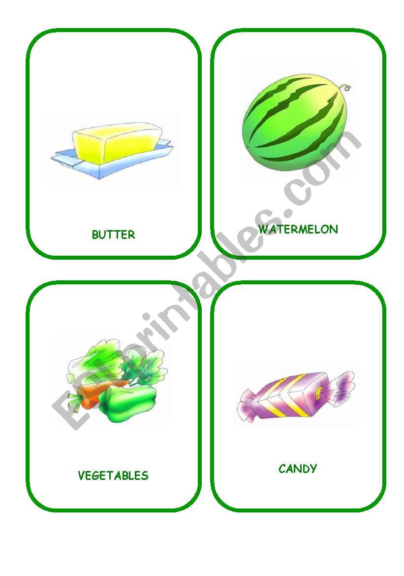 FOOD FLASHCARDS worksheet