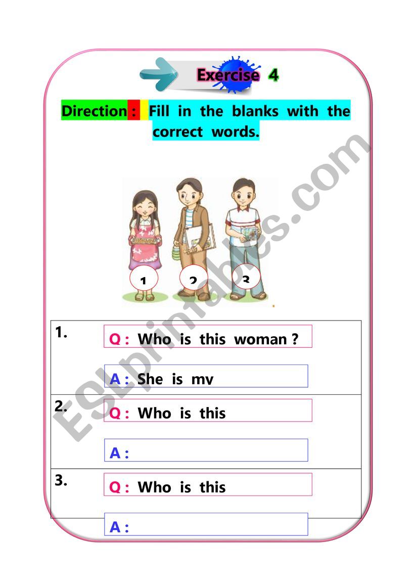 Family worksheet worksheet