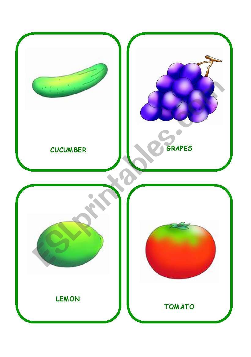 FOOD FLASHCARDS 1 worksheet