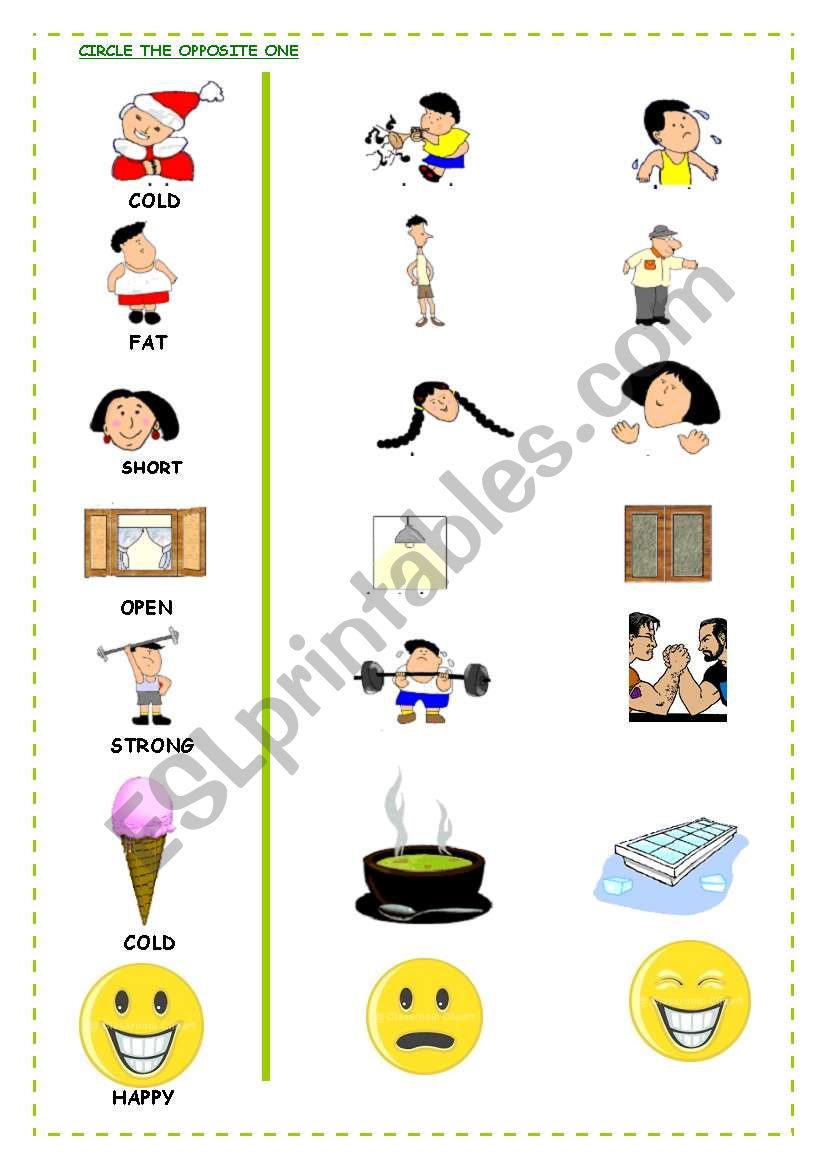 OPPOSITES worksheet