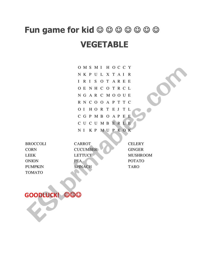 game worksheet