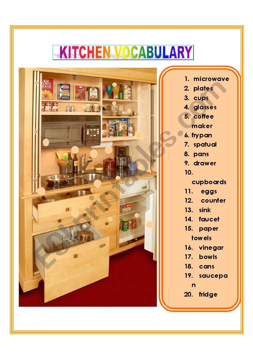 KITCHEN VOCABULARY worksheet