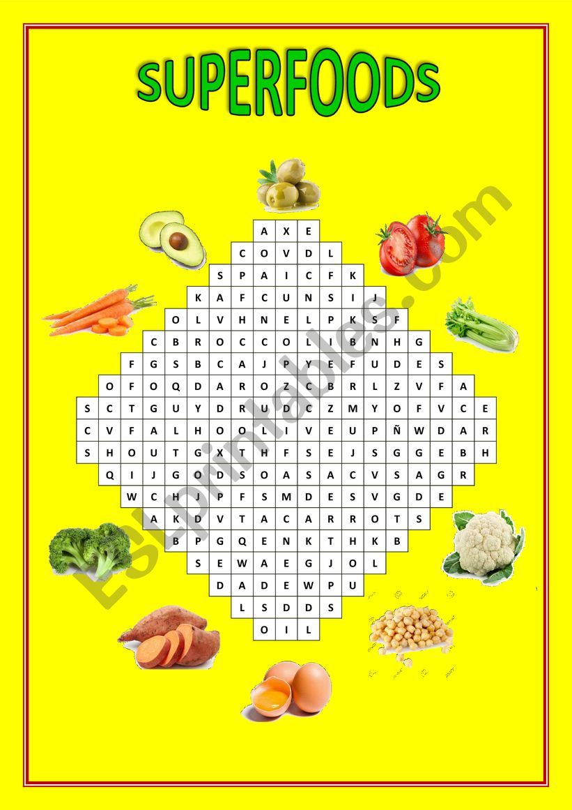 SUPERFOODS worksheet