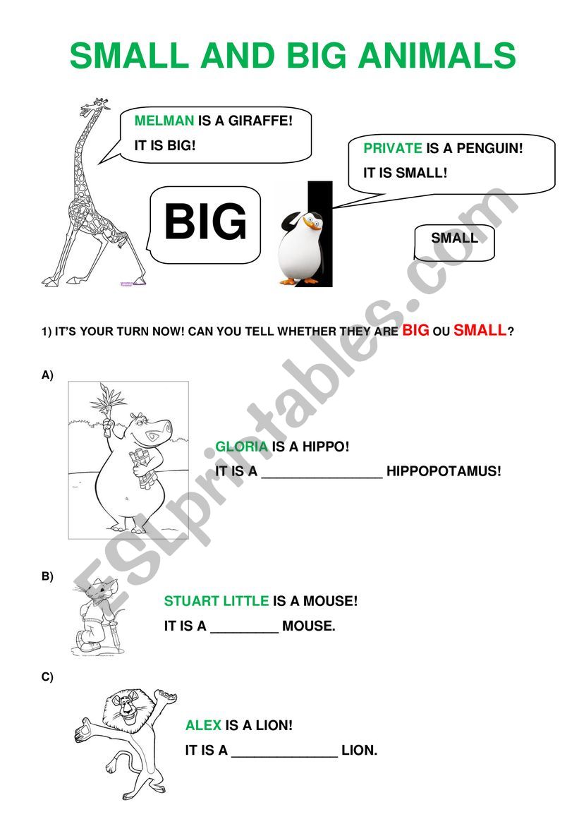 Madagascar characters worksheet