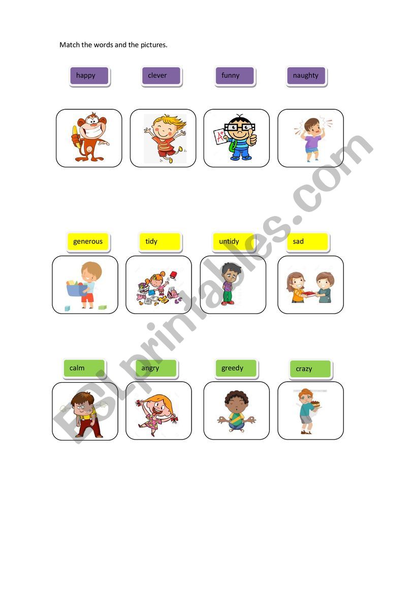 adjectivs worksheet