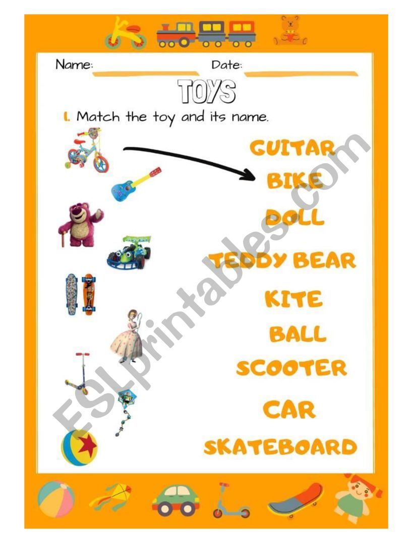 TOYS worksheet worksheet