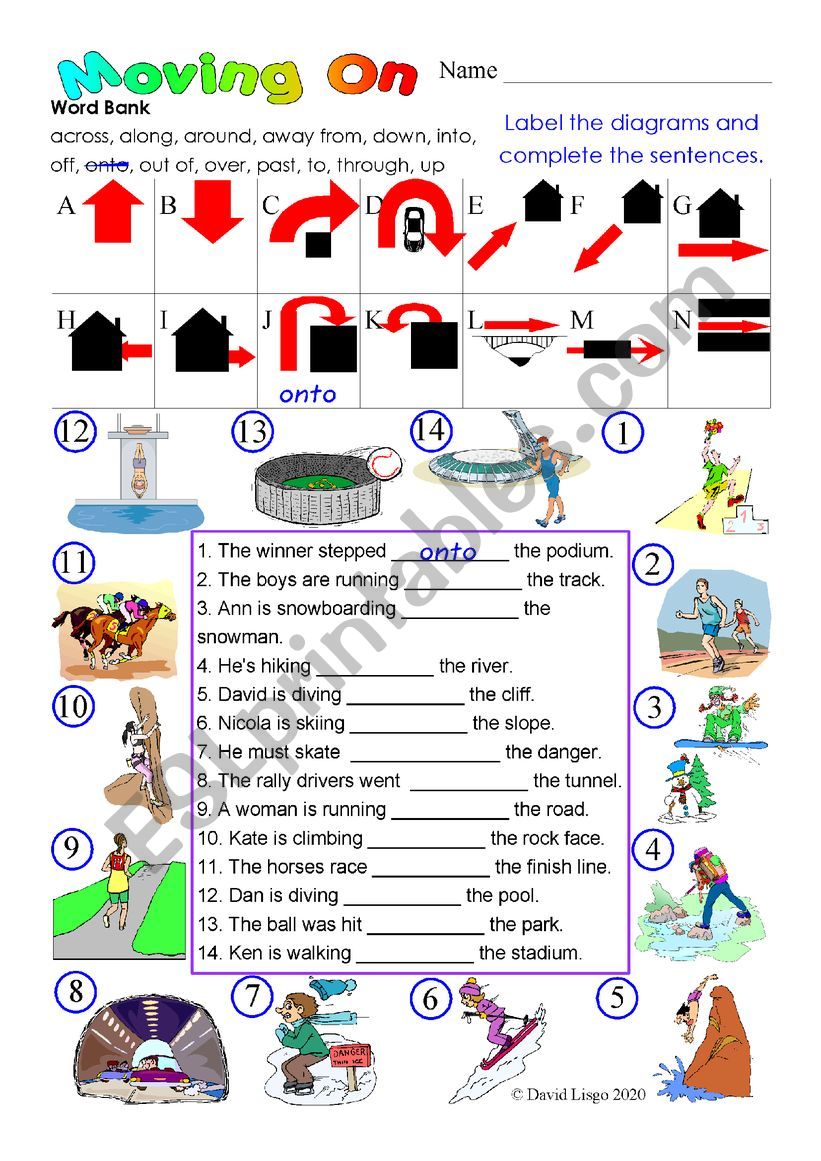 Moving On: two versions of the worksheet with answer key