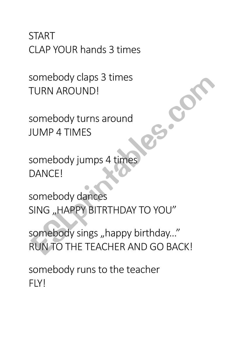 chain activity worksheet