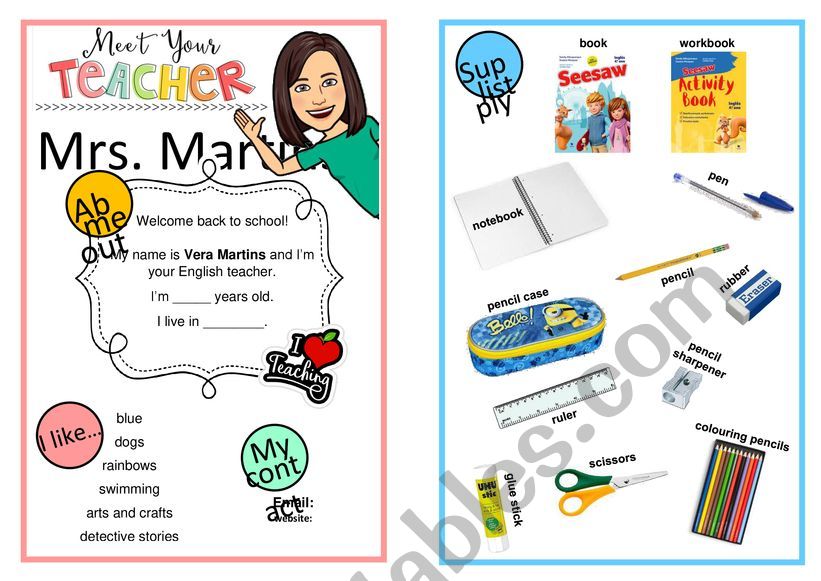 Meet your teacher worksheet