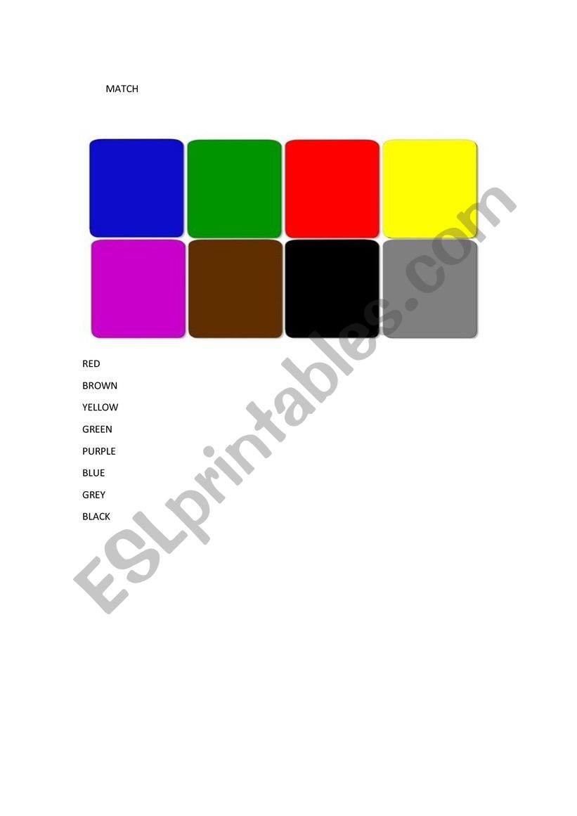 COLOURS worksheet