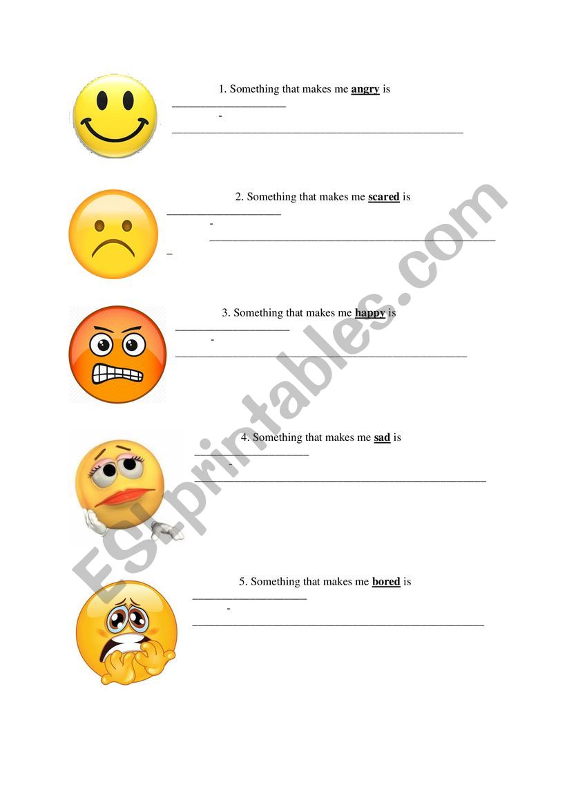Talk with your emotions worksheet