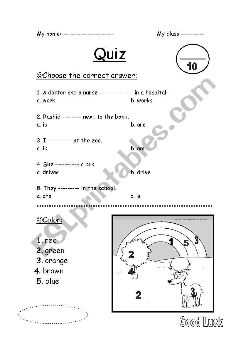 quiz  worksheet