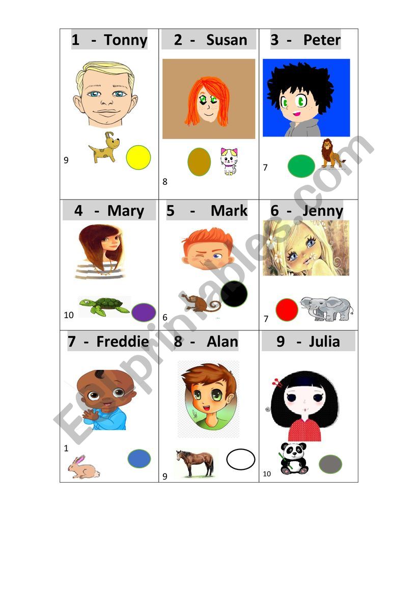 Speaking cards for children worksheet