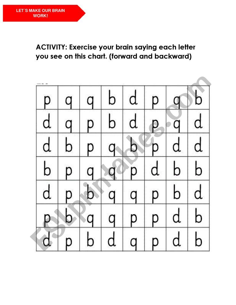 Exercising our Brain worksheet
