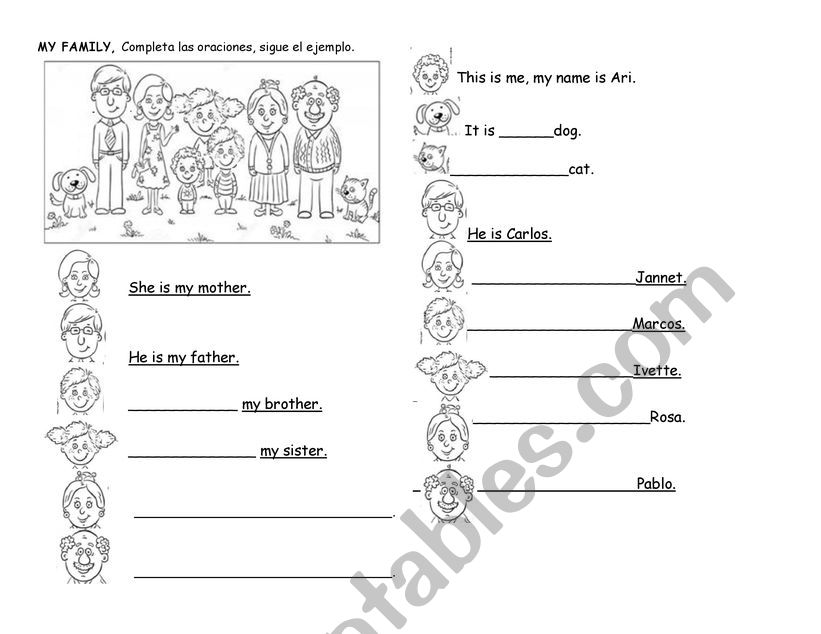 My family worksheet