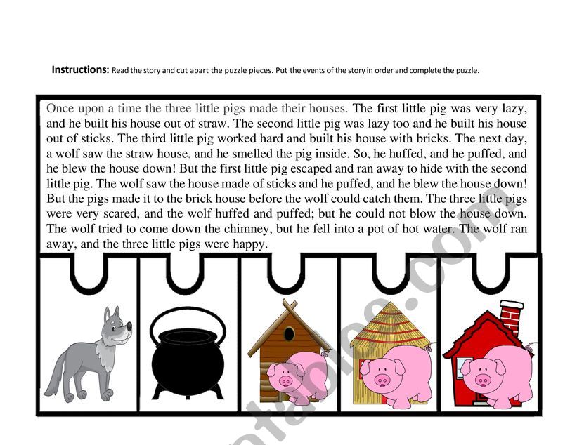 The Three Little Pigs- Sequence puzzle