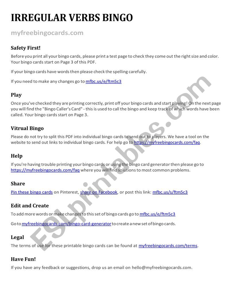 IRREGULAR VERBS ADVANCED worksheet