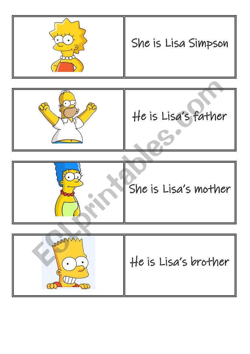 The Simpson Family - MemoGame worksheet