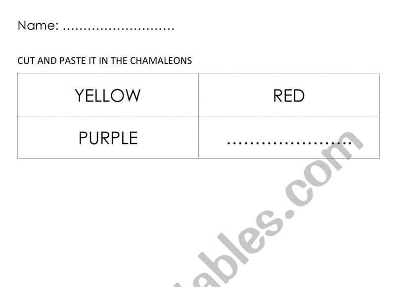 A color of his own worksheet