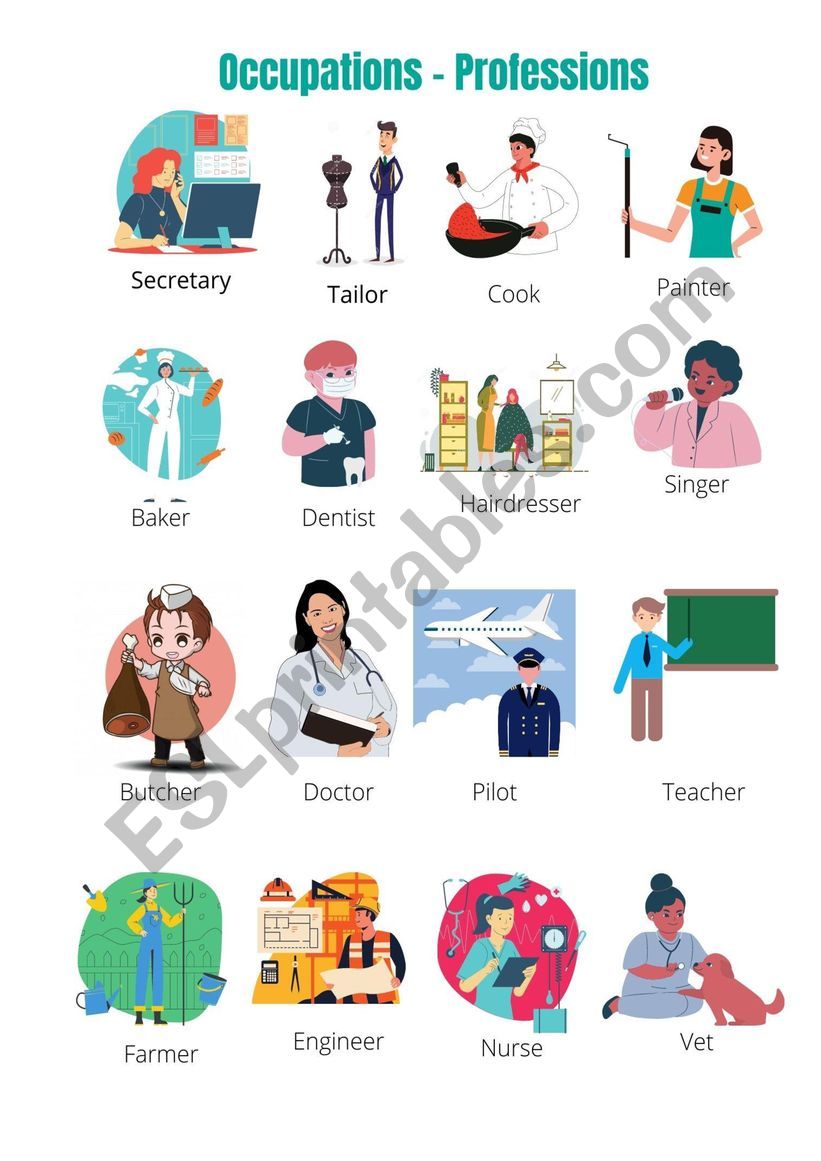 Occupations  worksheet