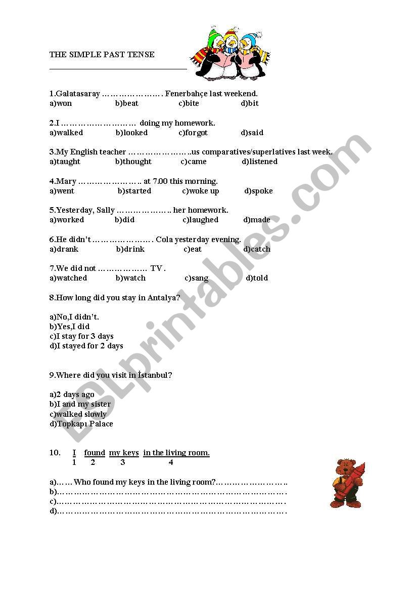 SIMPLE PAST worksheet