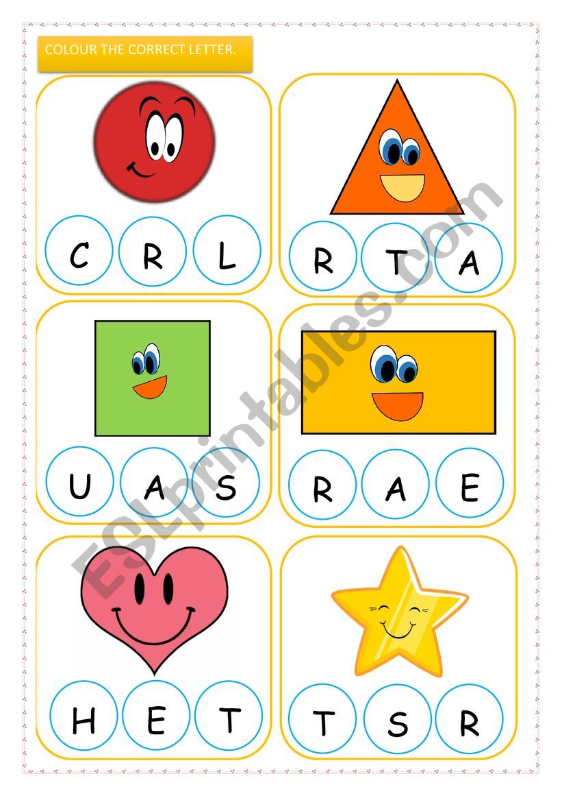 SHAPES - KINDER worksheet