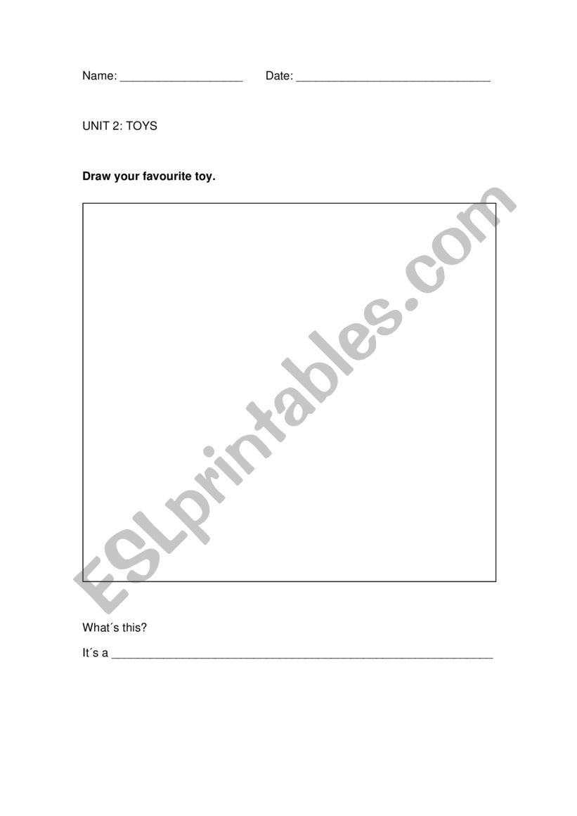 Toys worksheet