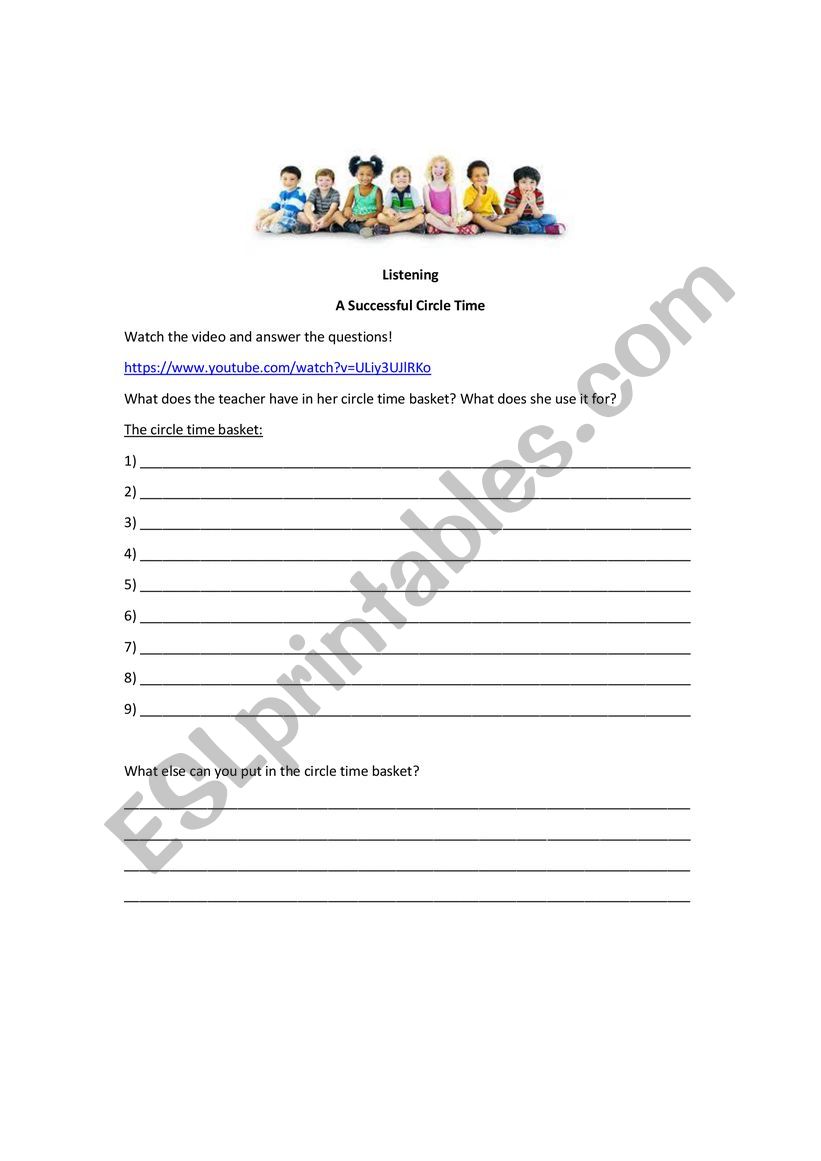 kindergarten teacher worksheet