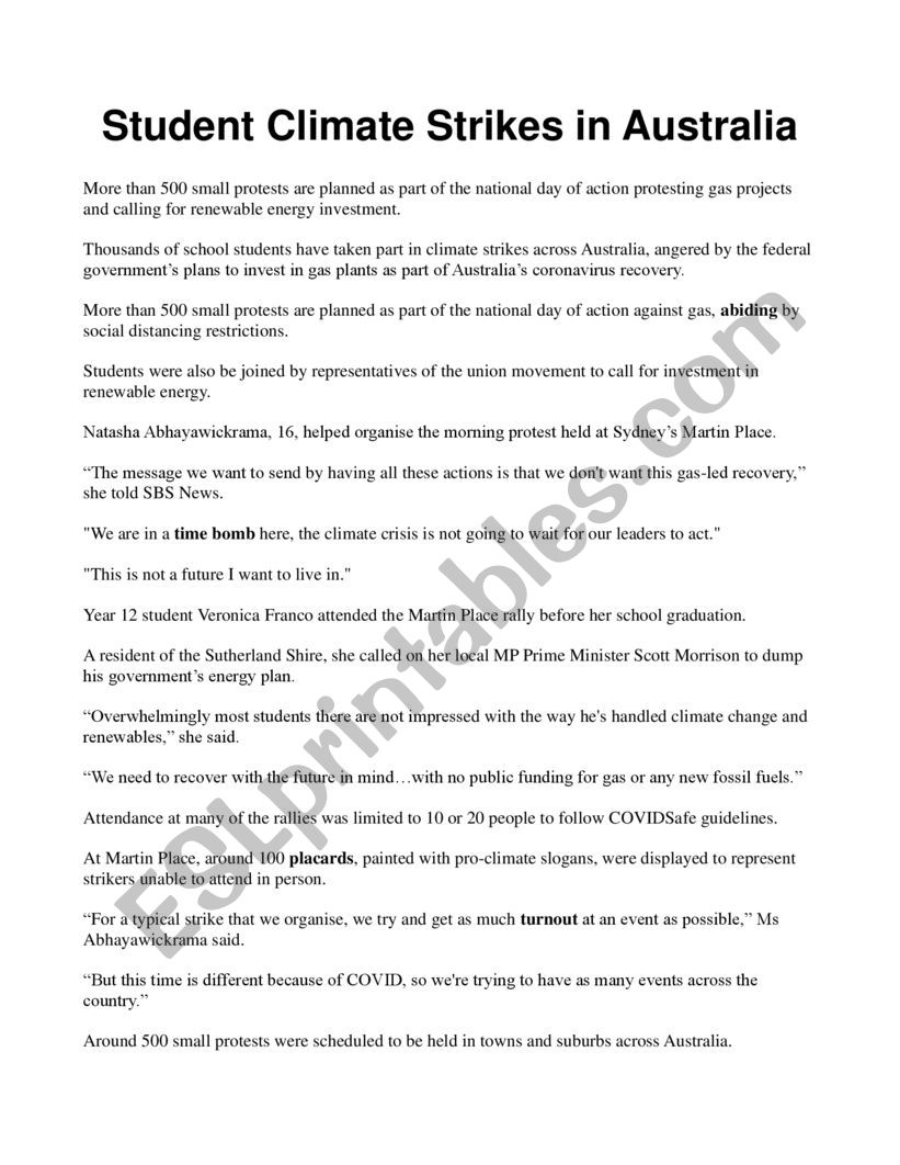 Student Climate Strikes in Australia