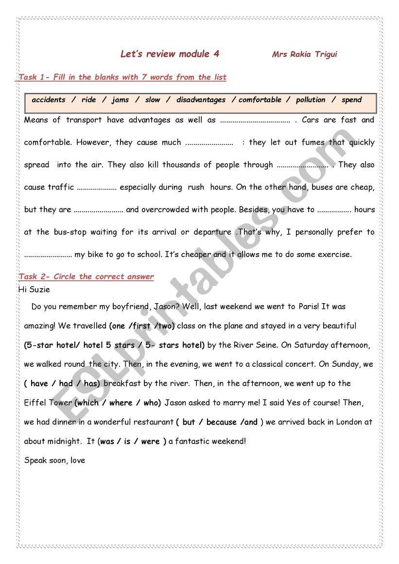 LetÃ¯Â¿Â½s review module 4 worksheet