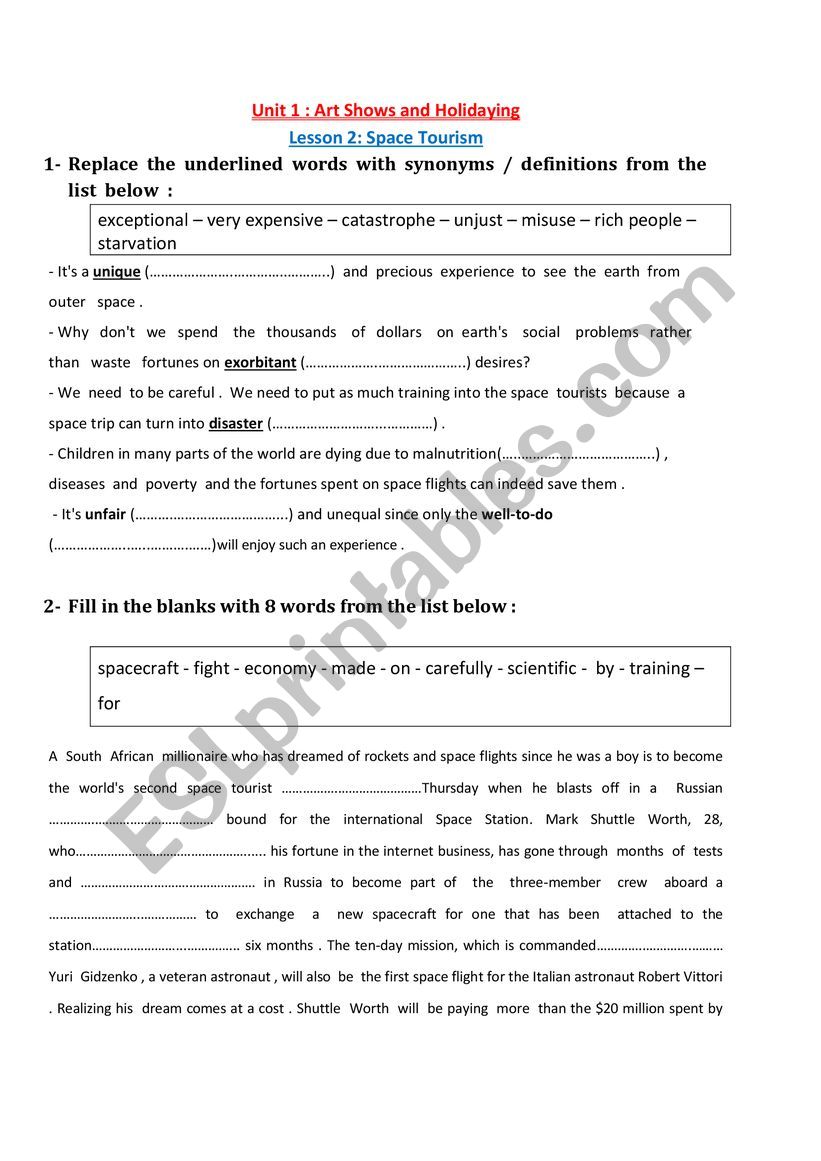 Revision  4th form Unit1 Lesson 2