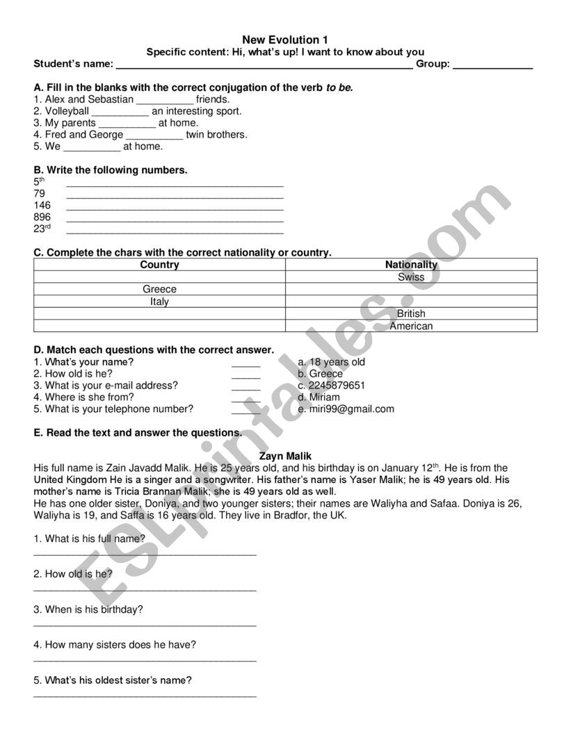 Hi! I want to know about you worksheet