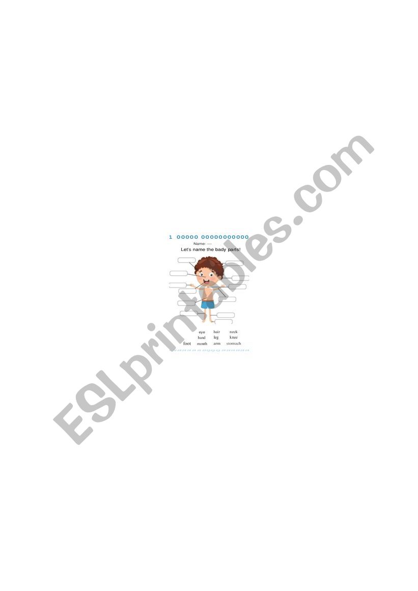 body parts worksheet