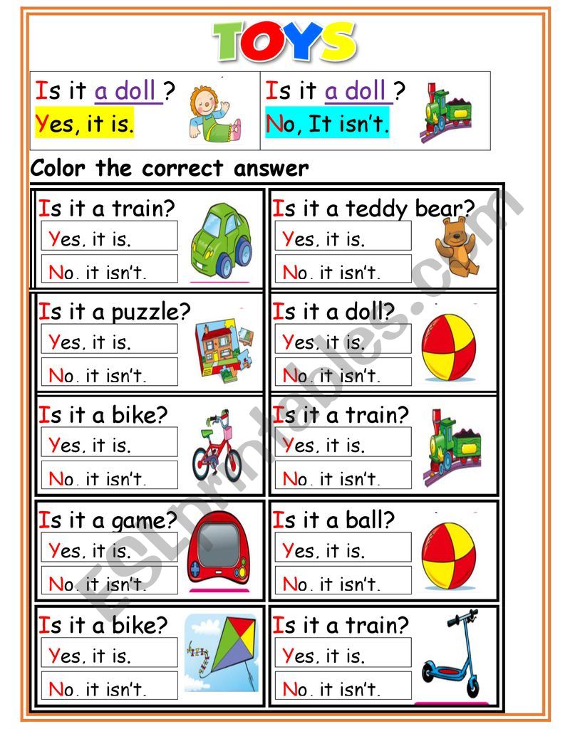 TOYS AND TO BE QUESTIONS worksheet