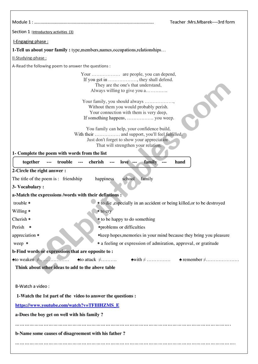 module 1 section 1 introductory activities (part 3) 3rd form