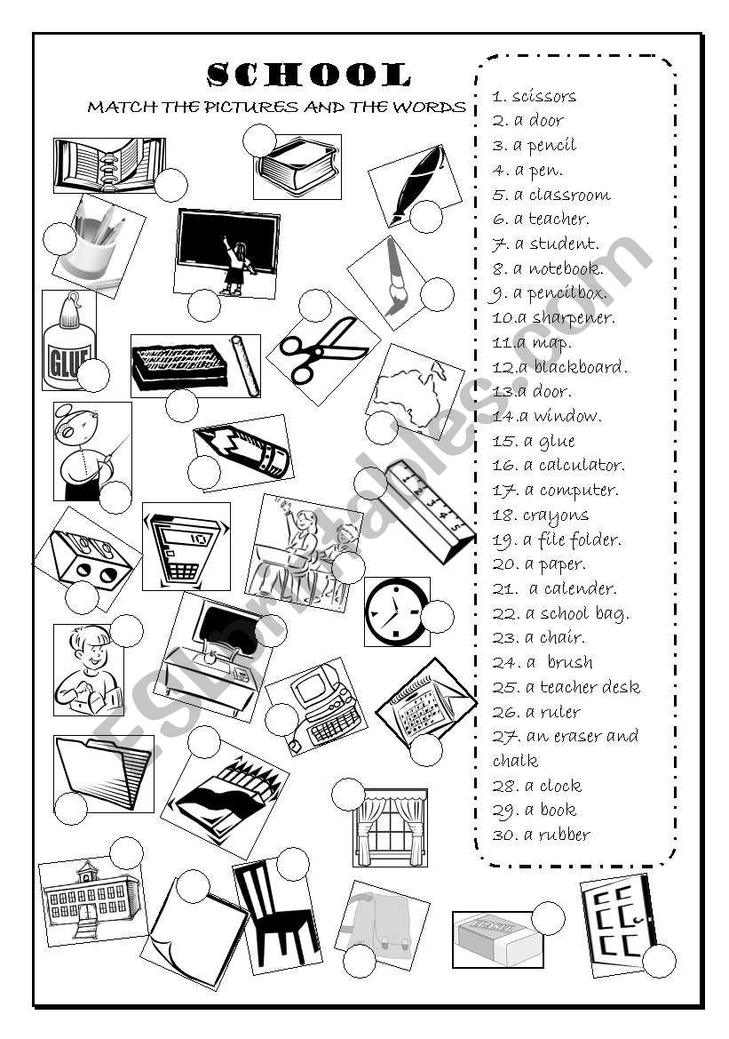 Classroom Object Worksheets Games4esl Classroom Vocabulary English 