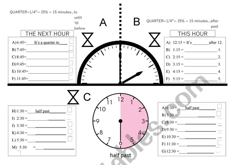 Fractional, Until, After Time Telling