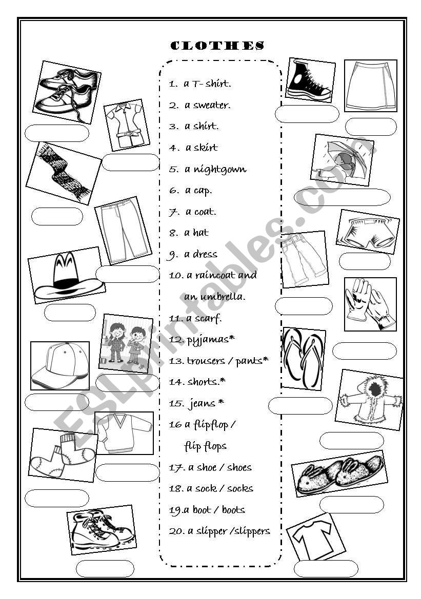 CLOTHES worksheet