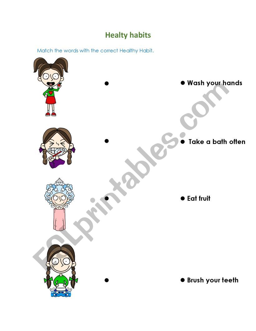 Healthy Habits worksheet