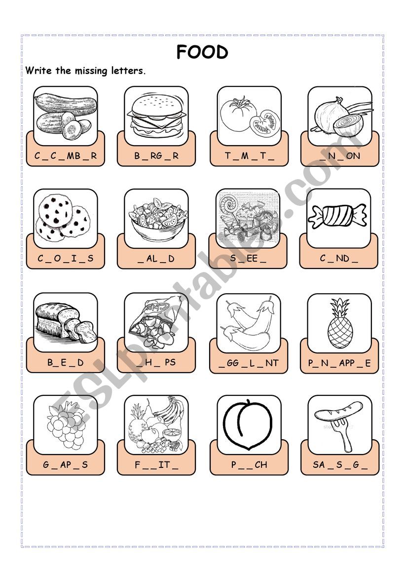 Food worksheet