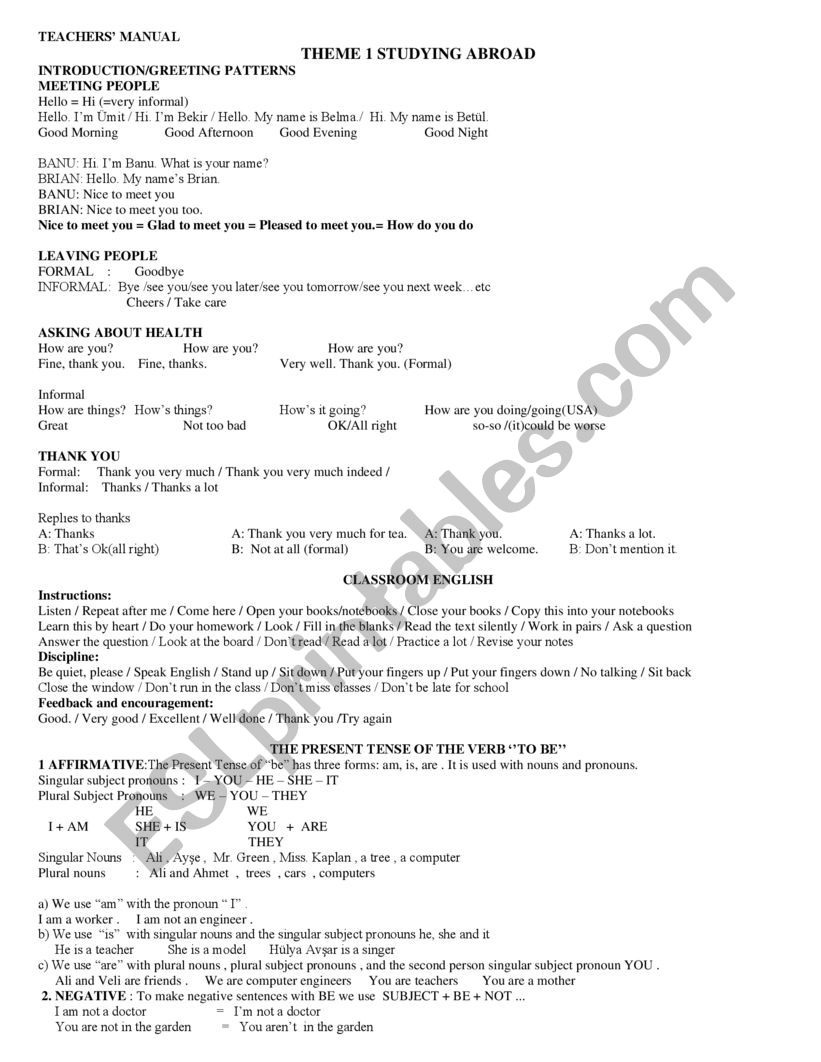 theme 1 worksheet