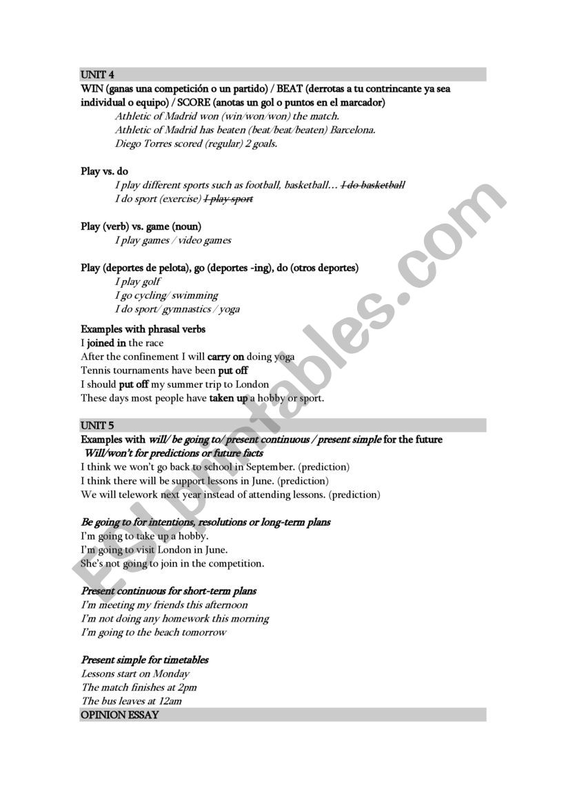 opinion essay worksheet