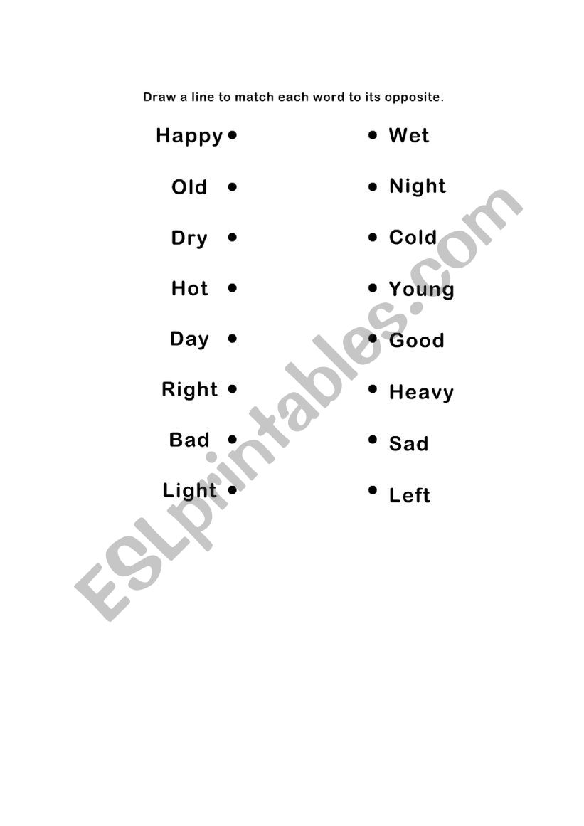Words matching worksheet