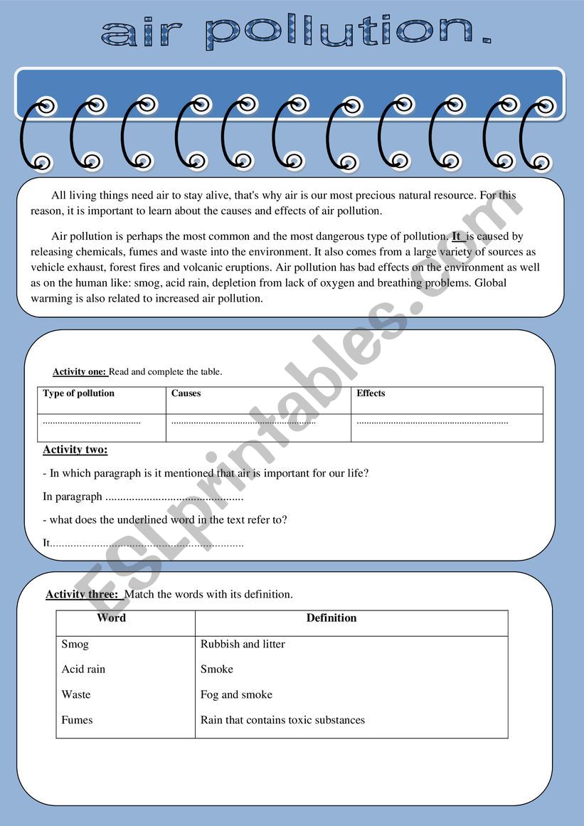 learn about the causes and effects of air pollution.