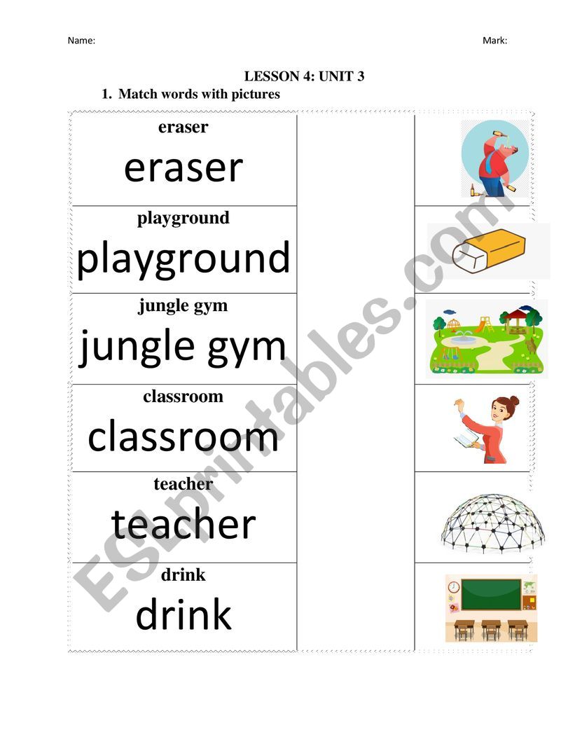 School things worksheet